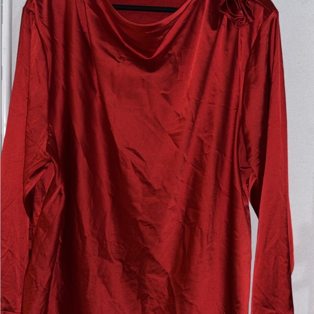 Adiva Rich Red Long Sleeve Top